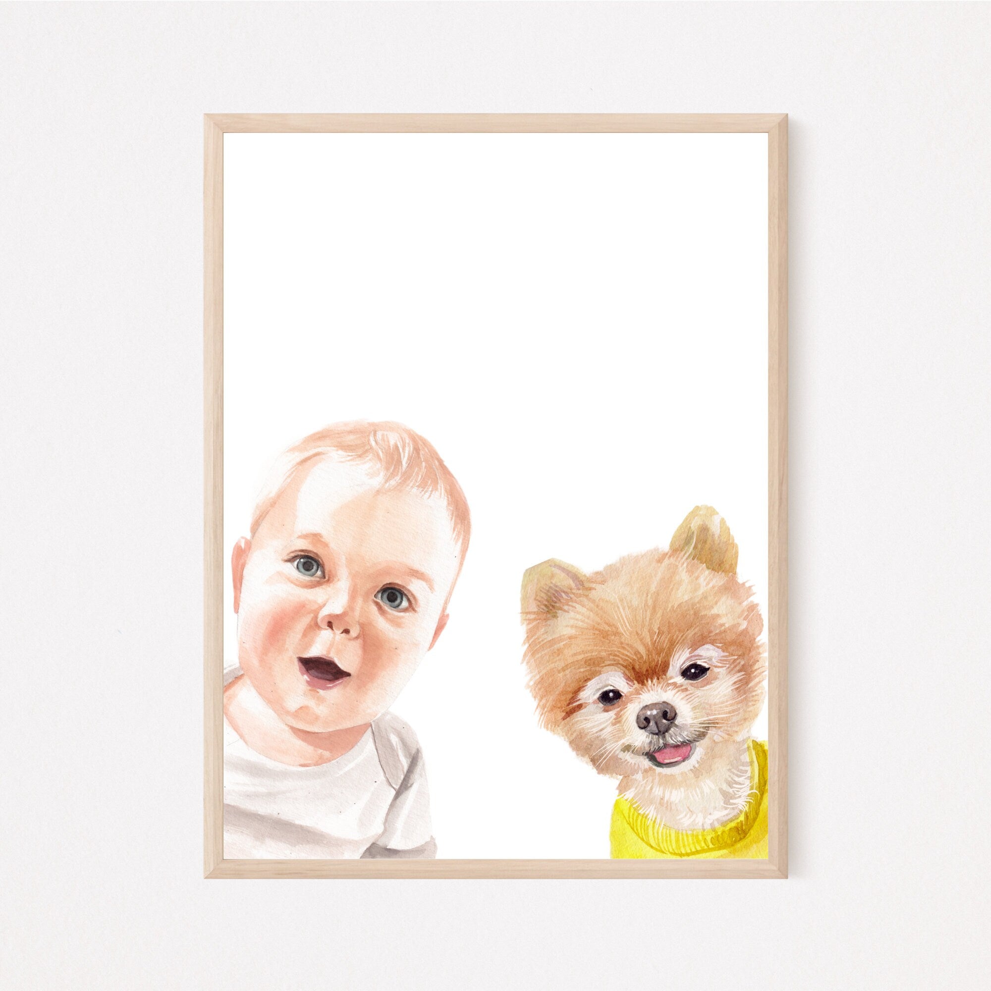 Pet portrait from photo, Custom watercolor cat portrait, Peekaboo Pet portrait, Custom pet portrait, Modern pet painting Gift for pet owner