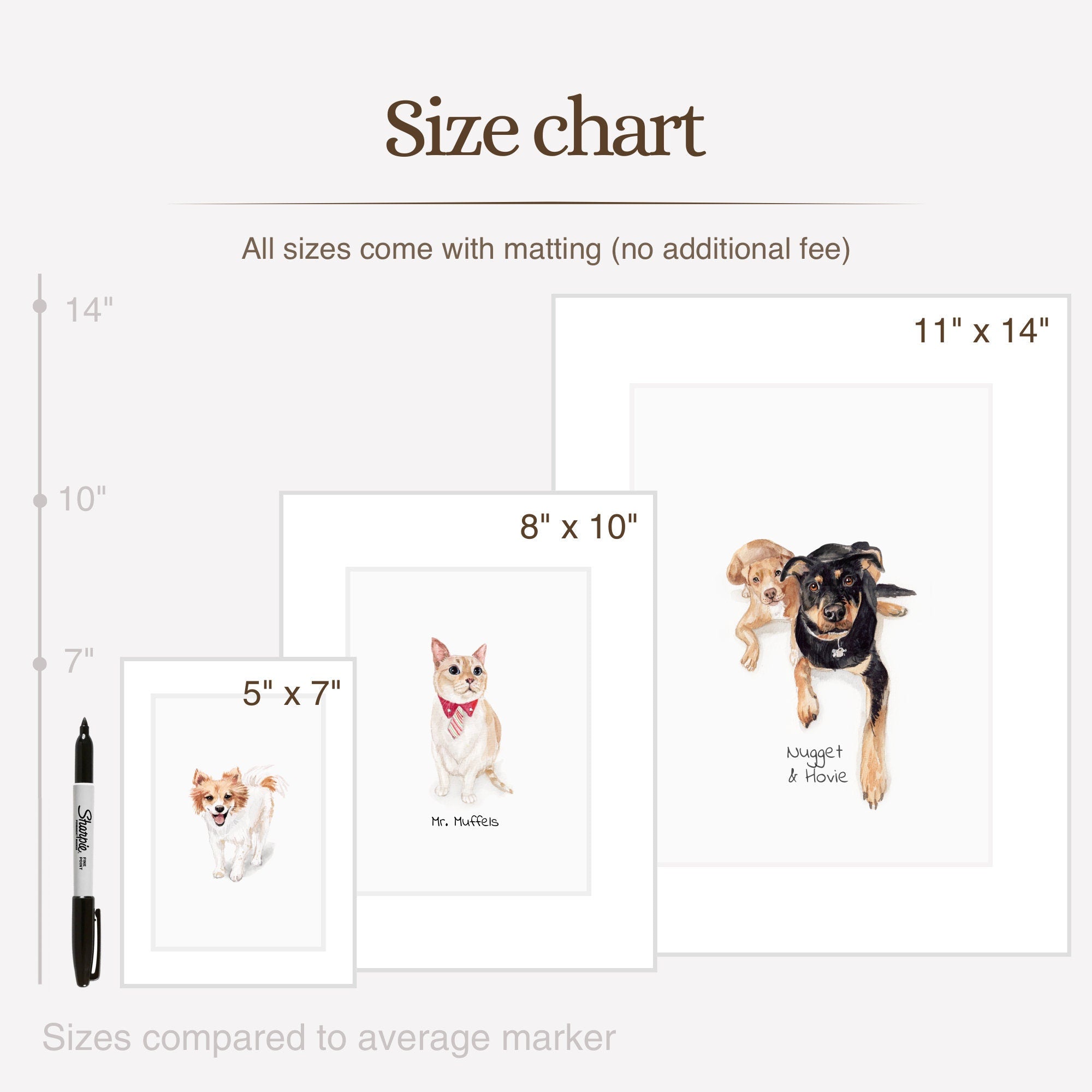 Mini Custom Watercolor Pet Portrait