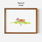 Mini pet portrait print, Pet portraits from photo, Custom Watercolor Painting, Dog painting, Pet memorial portrait