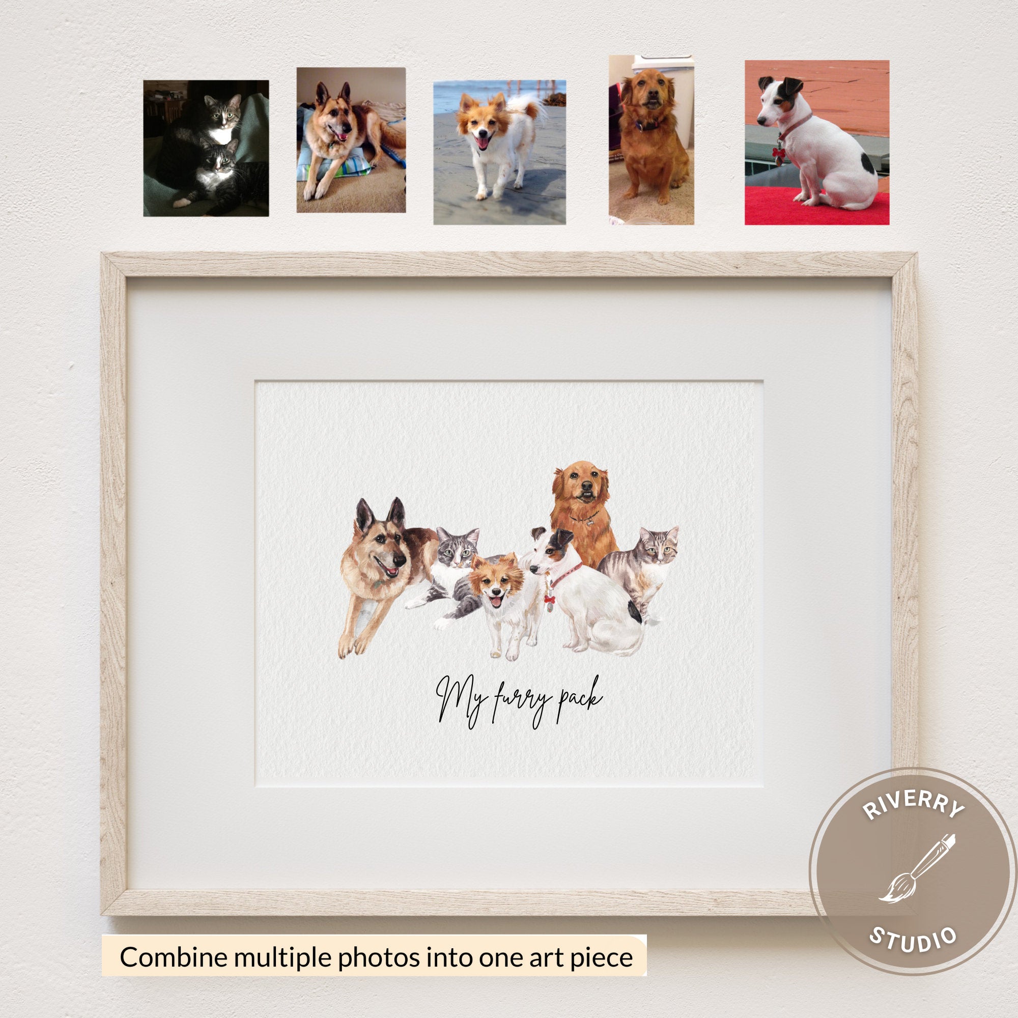 Mini Custom Watercolor Pet Portrait