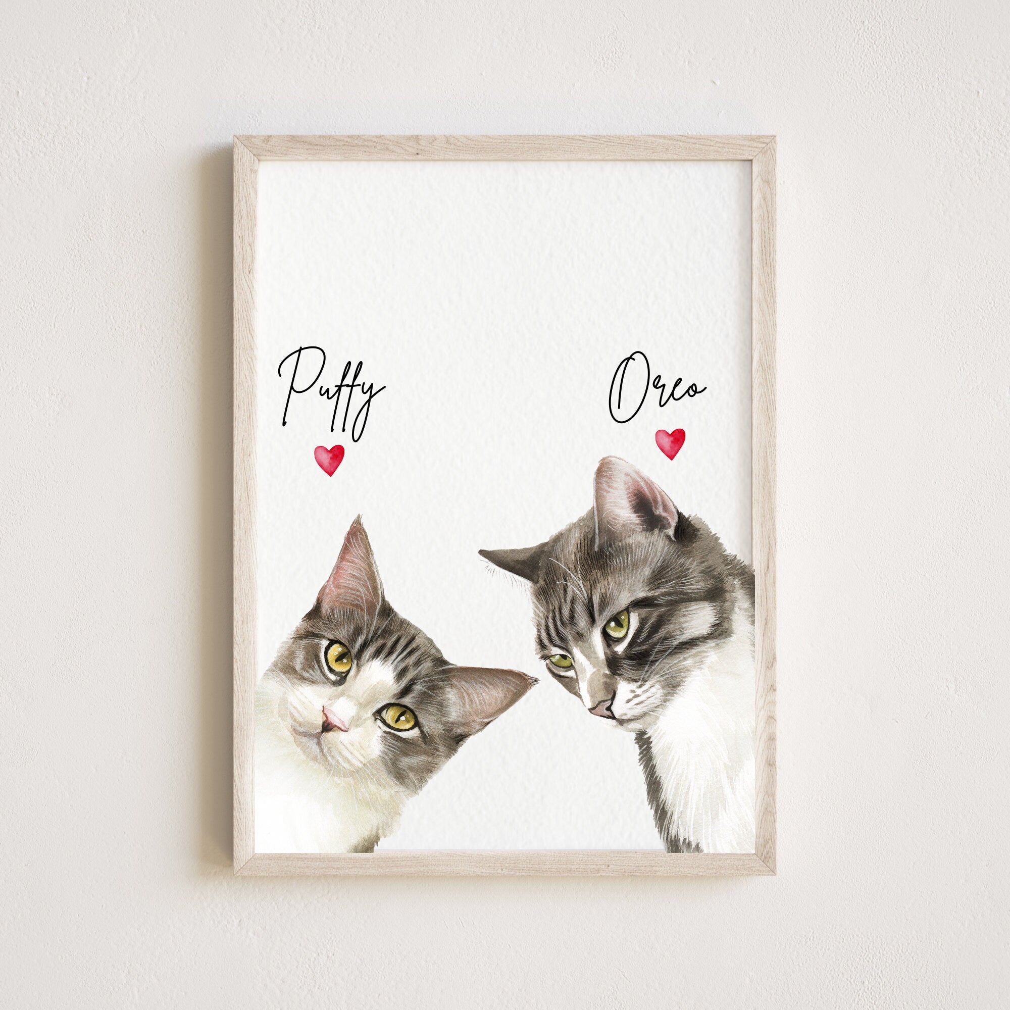 Pet portrait from photo, Custom watercolor cat portrait, Peekaboo Pet portrait, Custom pet portrait, Modern pet painting Gift for pet owner