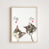 Pet portrait from photo, Custom watercolor cat portrait, Peekaboo Pet portrait, Custom pet portrait, Modern pet painting Gift for pet owner