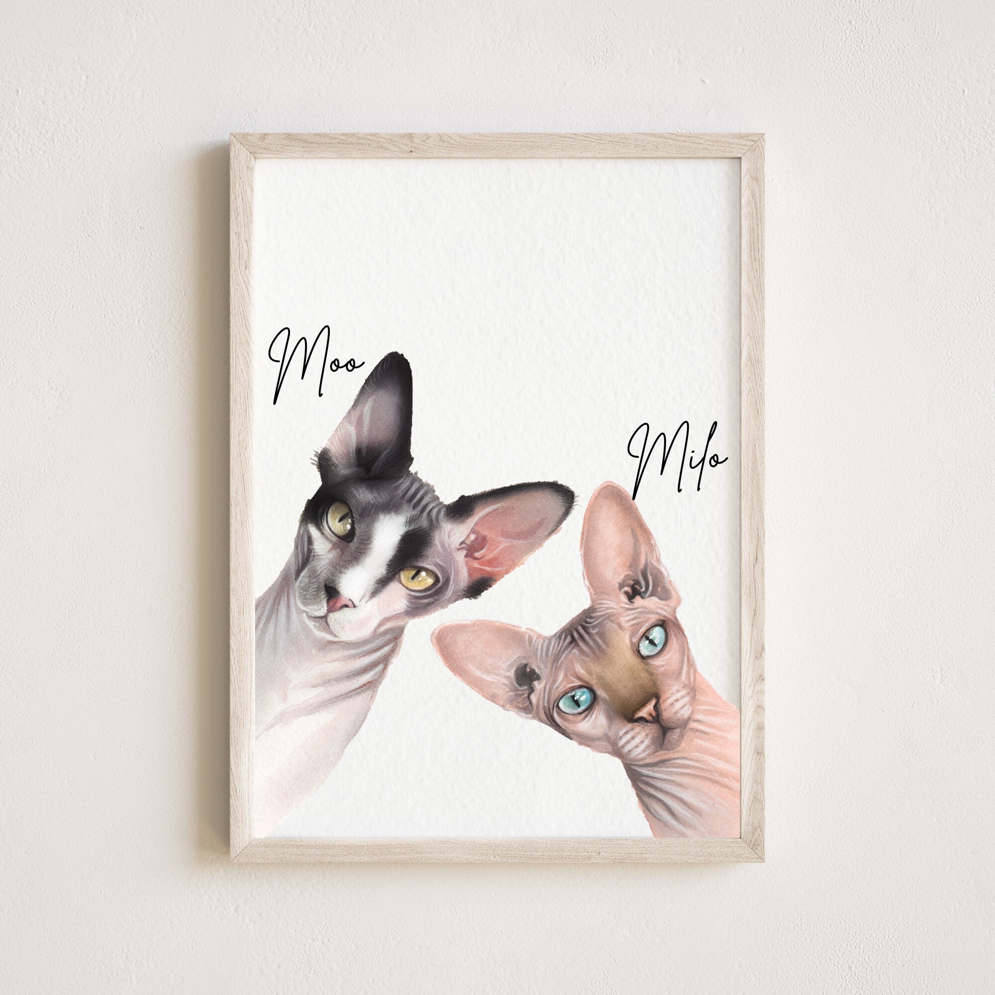 Pet portrait from photo, Custom watercolor cat portrait, Peekaboo Pet portrait, Custom pet portrait, Modern pet painting Gift for pet owner
