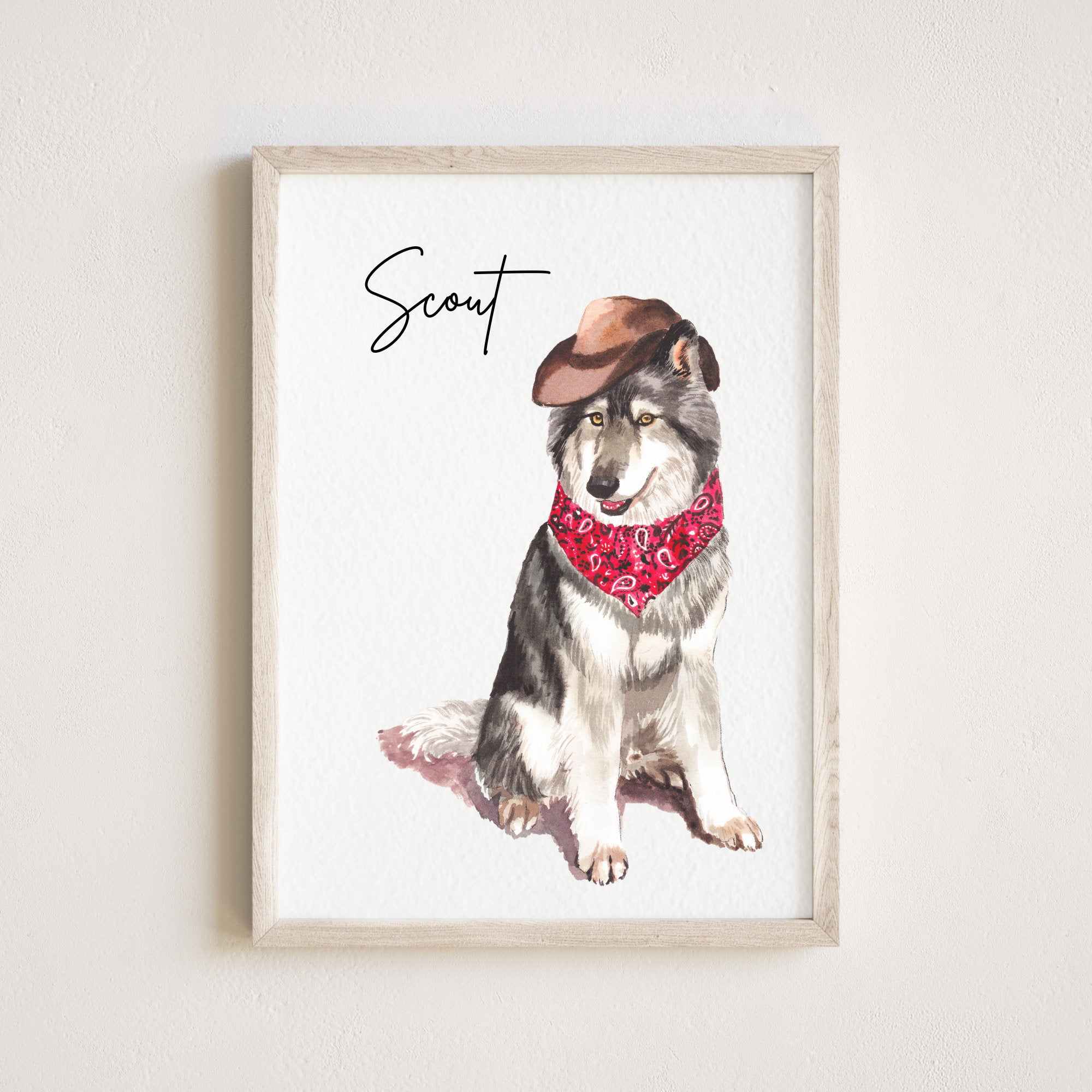 Pet portrait print • Watercolor Dog Painting Hand Painted from Photo • Pet memorial gift • Pet loss gift