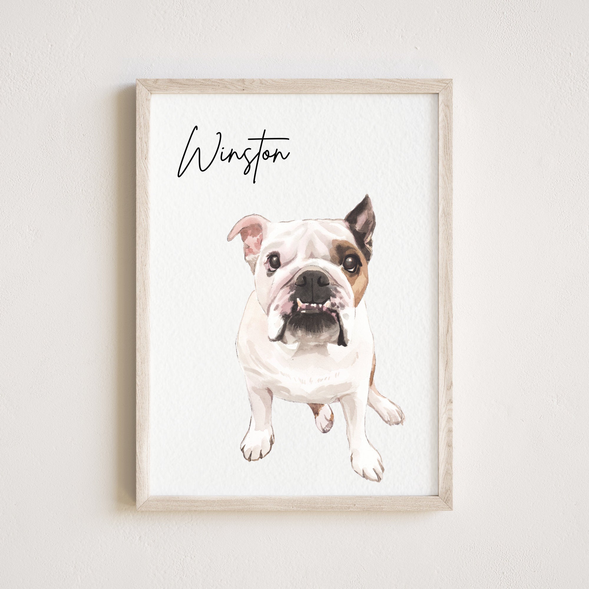 Pet portrait print • Watercolor Dog Painting Hand Painted from Photo • Pet memorial gift • Pet loss gift