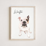 Pet portrait print • Watercolor Dog Painting Hand Painted from Photo • Pet memorial gift • Pet loss gift