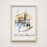 Custom Watercolor Store Painting,Storefront Painting From Photo,Commercial building painting, Restaurant painting, Bar painting, Boutique