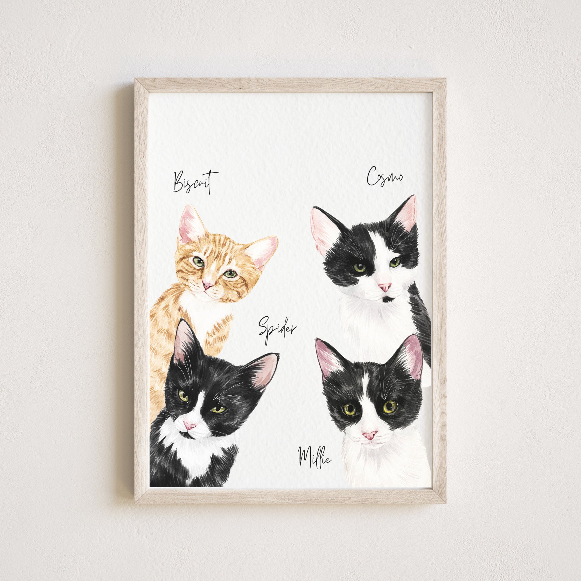 Pet portrait from photo, Custom watercolor cat portrait, Peekaboo Pet portrait, Custom pet portrait, Modern pet painting Gift for pet owner