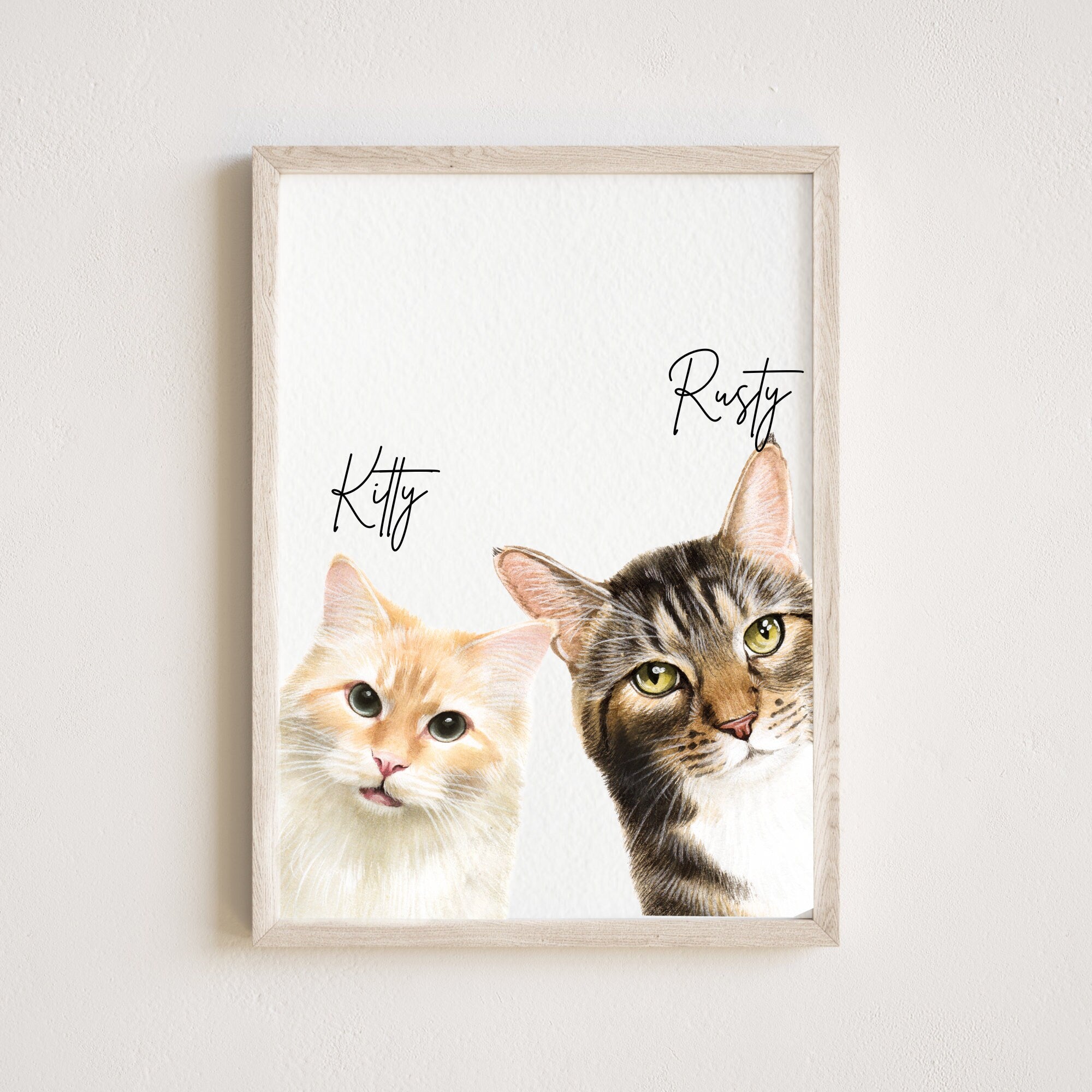 Pet portrait from photo, Custom watercolor cat portrait, Peekaboo Pet portrait, Custom pet portrait, Modern pet painting Gift for pet owner