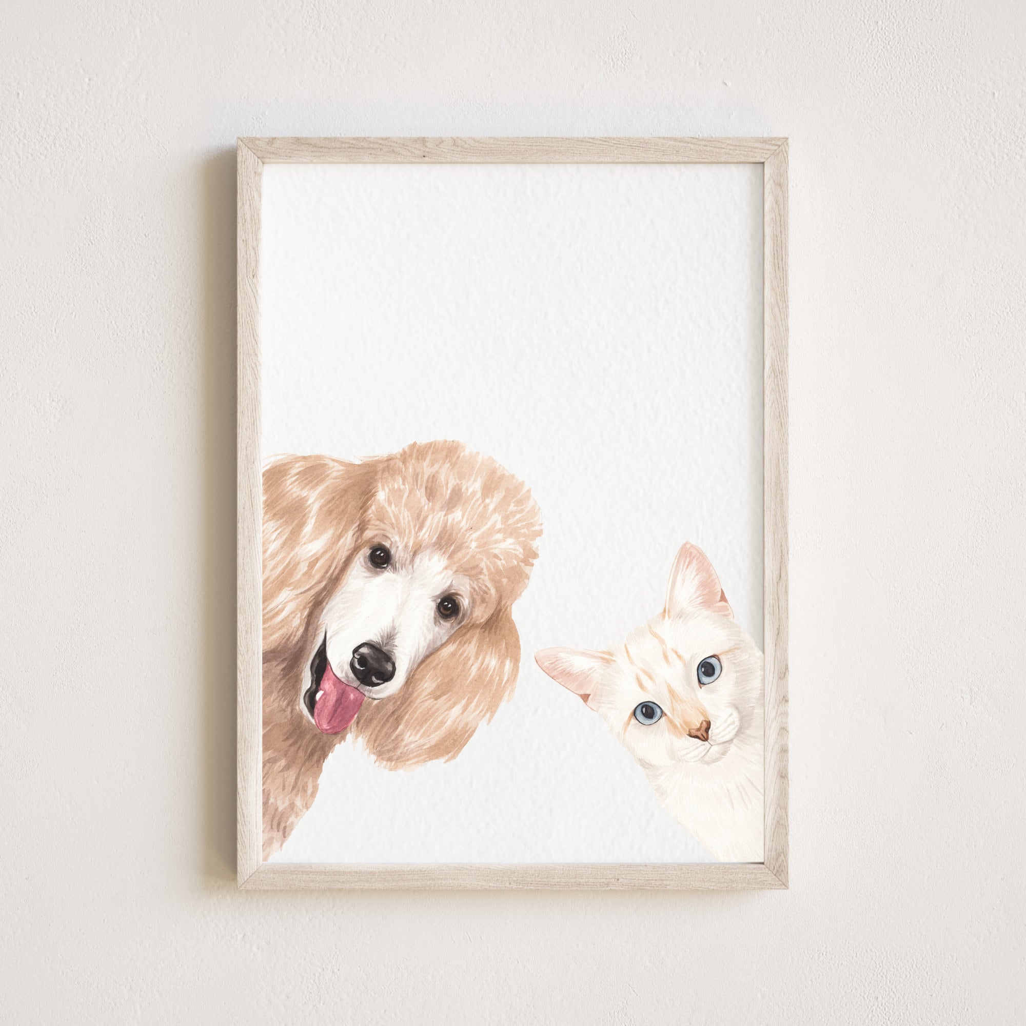 Pet portrait from photo, Custom watercolor cat portrait, Peekaboo Pet portrait, Custom pet portrait, Modern pet painting Gift for pet owner