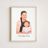 Mother's Day Gift, Family Portrait, Custom Painting For Her, Custom Portrait From Photo, Portraits From Photos, Custom Portrait for Mom