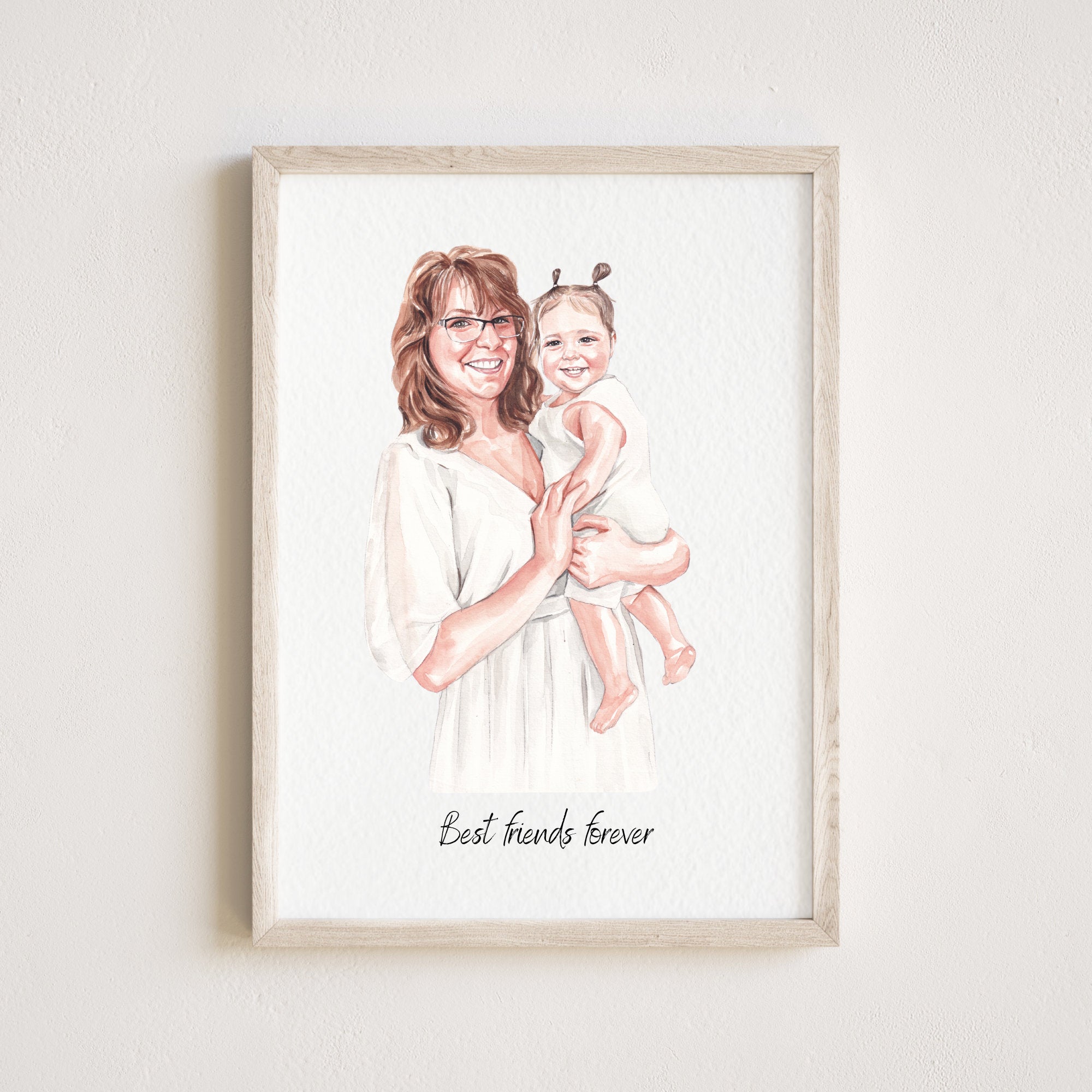 Mother's Day Gift, Family Portrait, Custom Painting For Her, Custom Portrait From Photo, Portraits From Photos, Custom Portrait for Mom