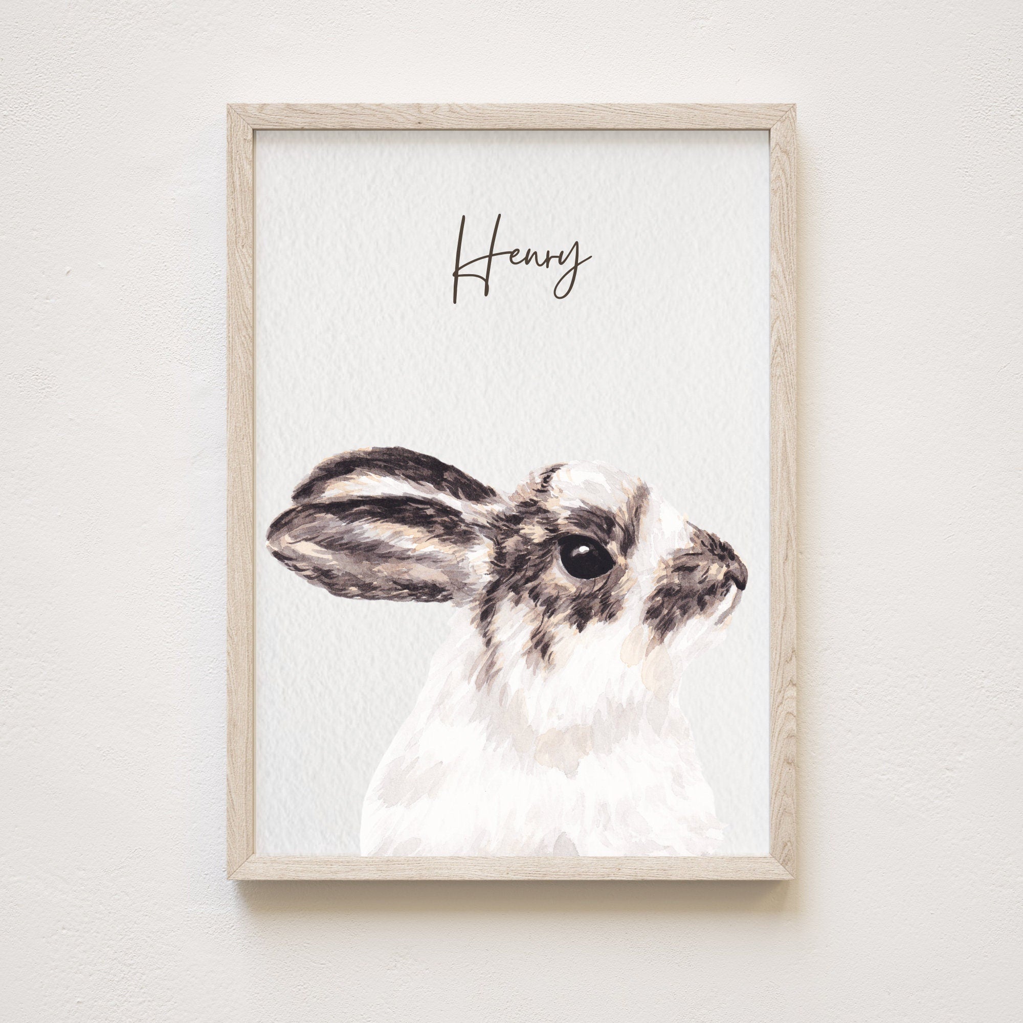 Custom Watercolor Bunny Portrait Print , Rabbit Painting From Photo, Watercolor Rabbit Painting Hand Painted from Photo, Pet memorial gift