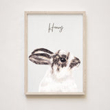 Custom Watercolor Bunny Portrait Print , Rabbit Painting From Photo, Watercolor Rabbit Painting Hand Painted from Photo, Pet memorial gift