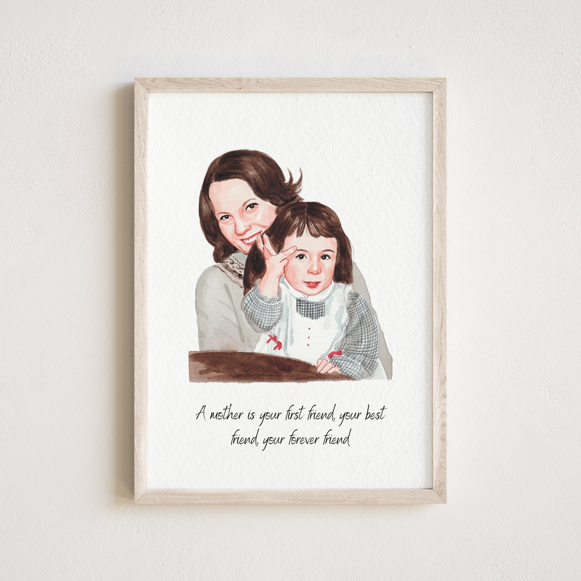 Mother's Day Gift, Family Portrait, Custom Painting For Her, Custom Portrait From Photo, Portraits From Photos, Custom Portrait for Mom