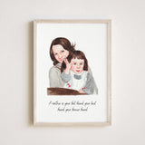 Mother's Day Gift, Family Portrait, Custom Painting For Her, Custom Portrait From Photo, Portraits From Photos, Custom Portrait for Mom