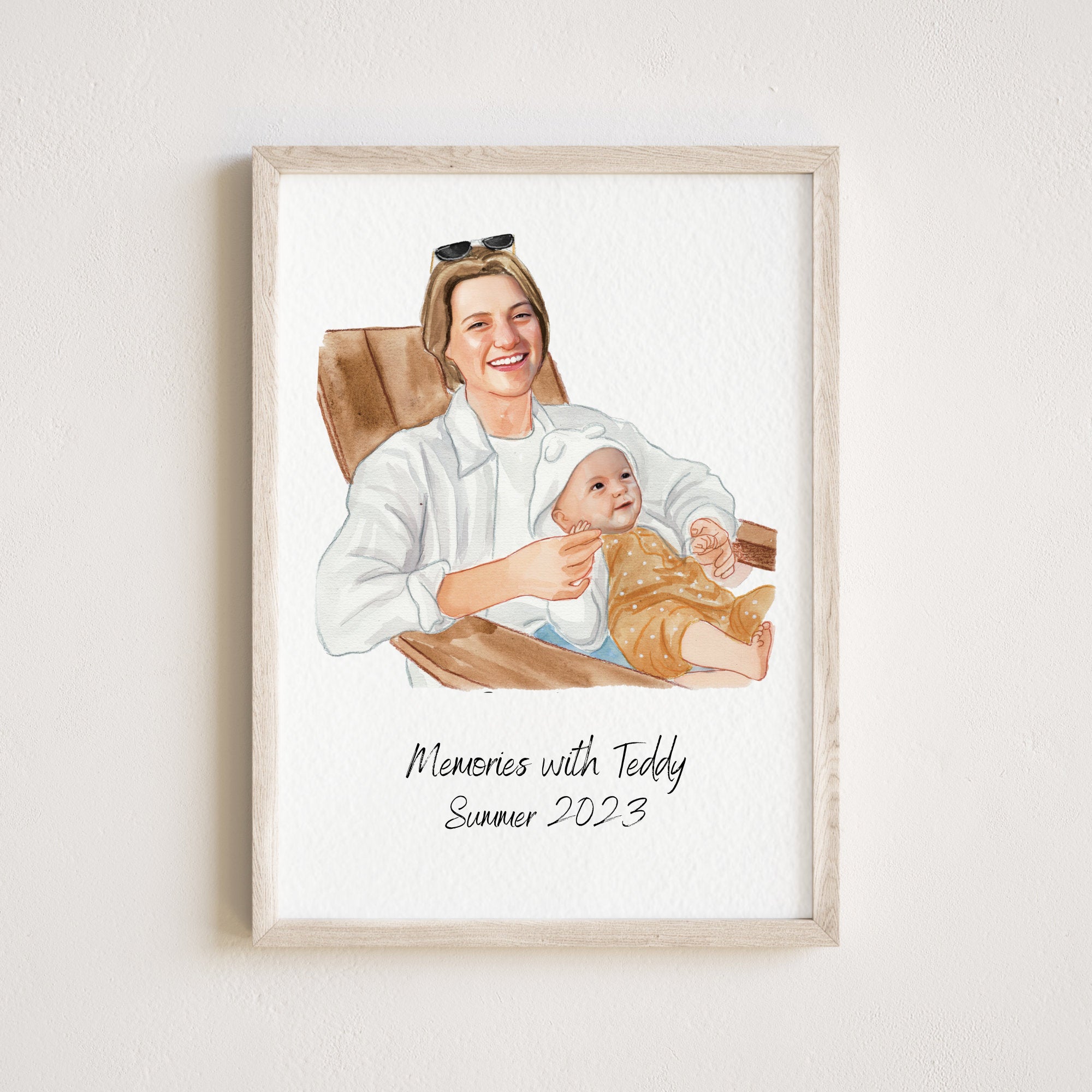 Mother's Day Gift, Family Portrait, Custom Painting For Her, Custom Portrait From Photo, Portraits From Photos, Custom Portrait for Mom