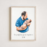 Father's Day Gift, Family Portrait, Custom Painting For Him, Custom Portrait From Photo, Portraits From Photos, Custom Portrait for Father