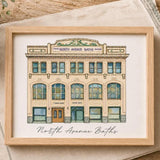 Custom Watercolor Store Painting,Storefront Painting From Photo,Commercial building painting, Restaurant painting, Bar painting, Boutique