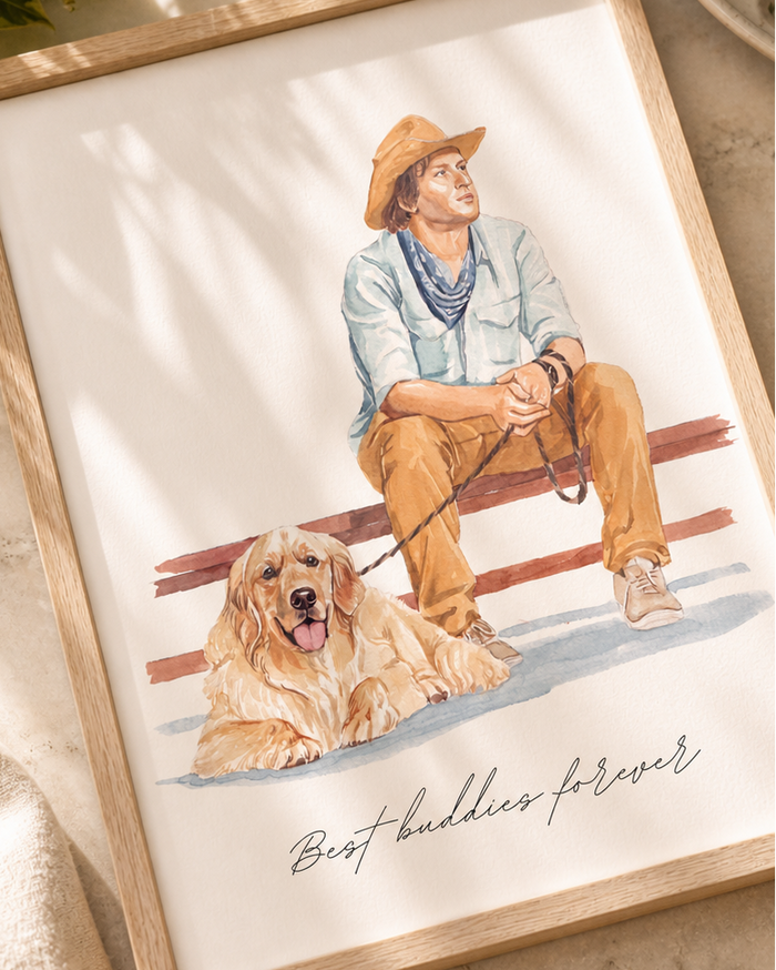 Pet and person portrait