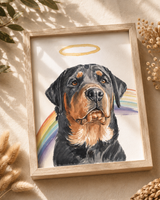 Pet memorial portrait