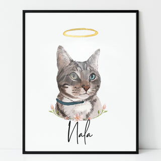 Pet Memorial Watercolor Portrait, Custom Dog Painting, Pet loss gift