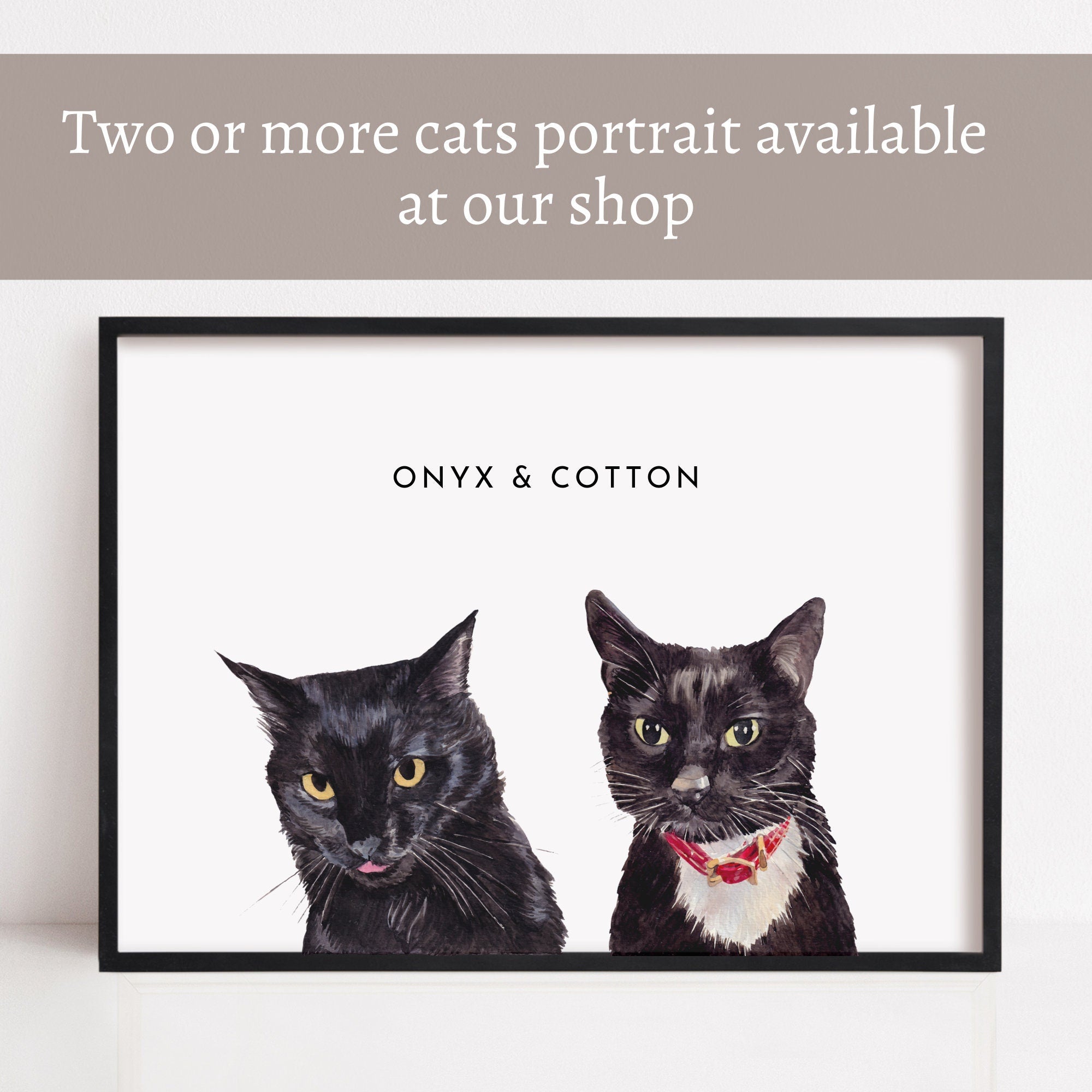 Cat lover gift, Custom cat portrait, Watercolor portrait from photo, Pet memorial