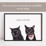 Cat lover gift, Custom cat portrait, Watercolor portrait from photo, Pet memorial