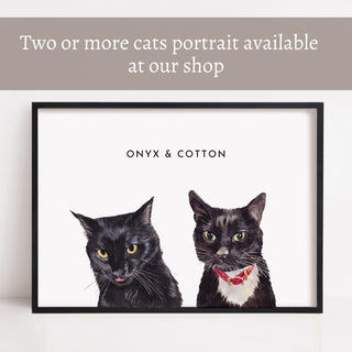 Cat lover gift, Custom cat portrait, Watercolor portrait from photo, Pet memorial