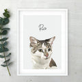 Cat lover gift, Custom cat portrait, Watercolor portrait from photo, Pet memorial