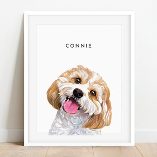 Custom Pet Portrait Print • Watercolor Dog Painting Hand Painted from Photo • Pet memorial gift • Pet loss gift