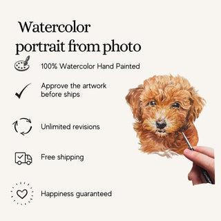 Mini Custom Watercolor Pet Portrait, Dog Portraits from Photos,Dog Portraits From Photos, Pet Painting,  Custom Tiny Paintings, Miniature