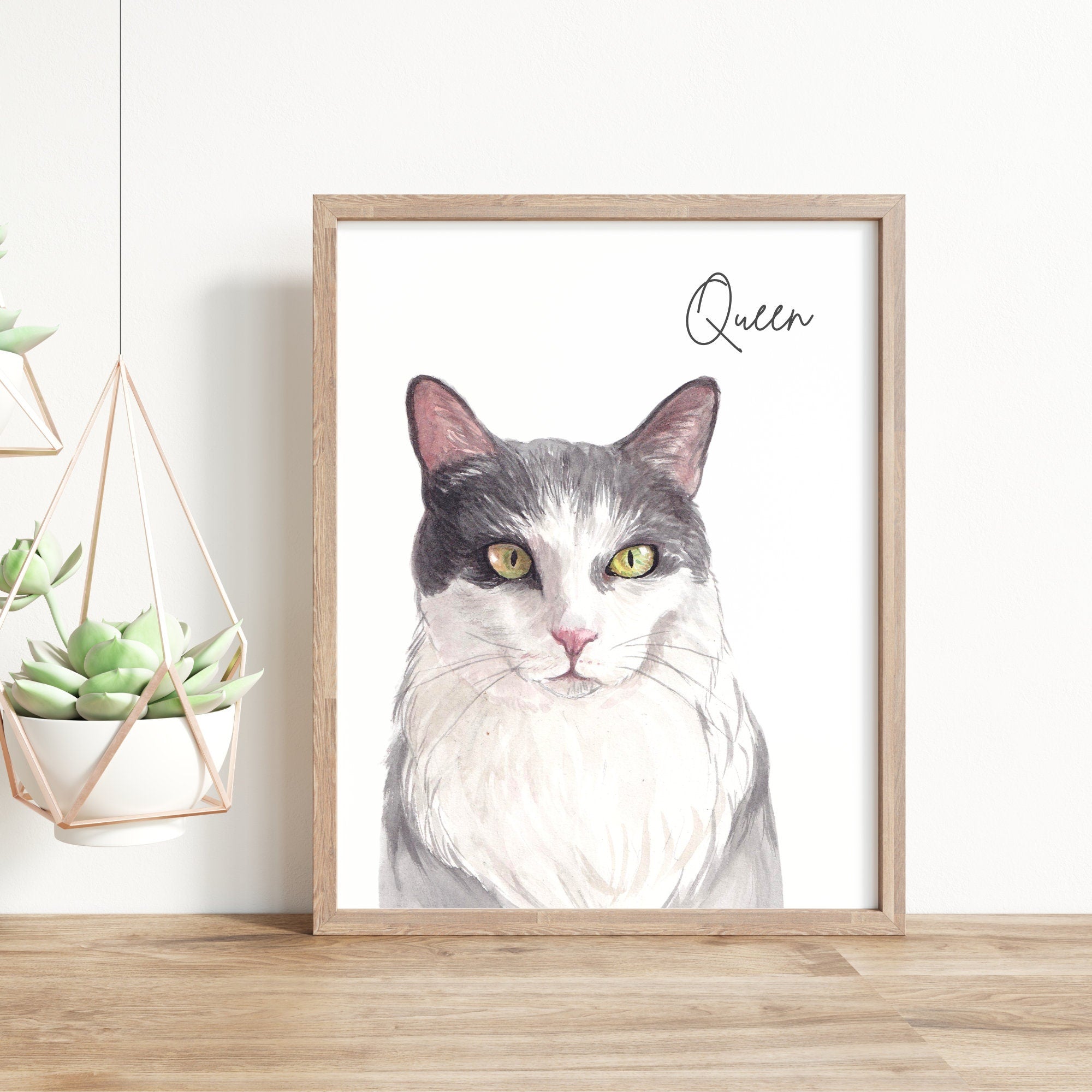 Pet portrait print • Watercolor Dog Painting Hand Painted from Photo • Pet memorial gift • Pet loss gift