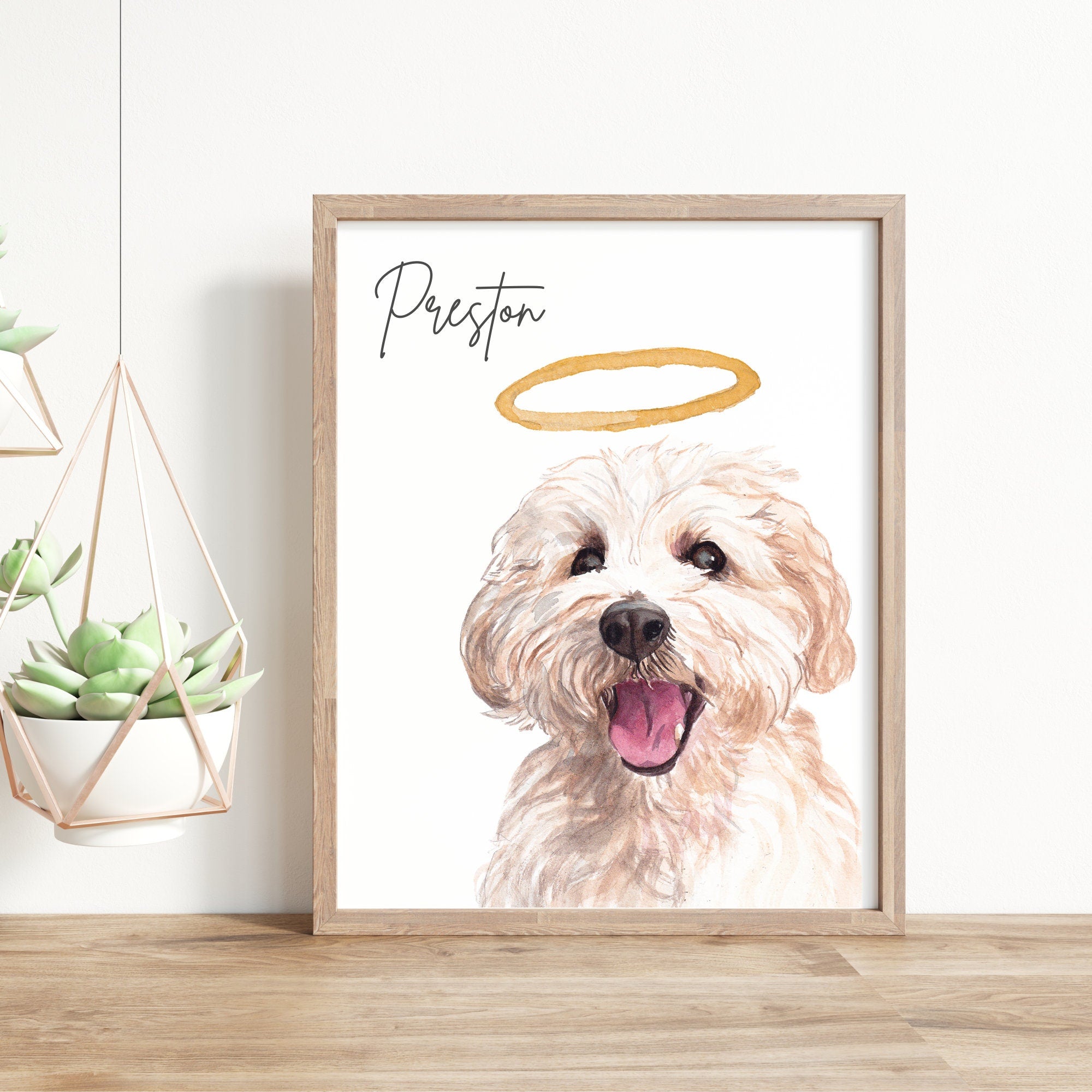 Pet portrait print • Watercolor Dog Painting Hand Painted from Photo • Pet memorial gift • Pet loss gift