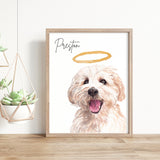 Pet portrait print • Watercolor Dog Painting Hand Painted from Photo • Pet memorial gift • Pet loss gift