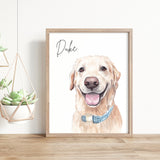 Pet portrait print • Watercolor Dog Painting Hand Painted from Photo • Pet memorial gift • Pet loss gift