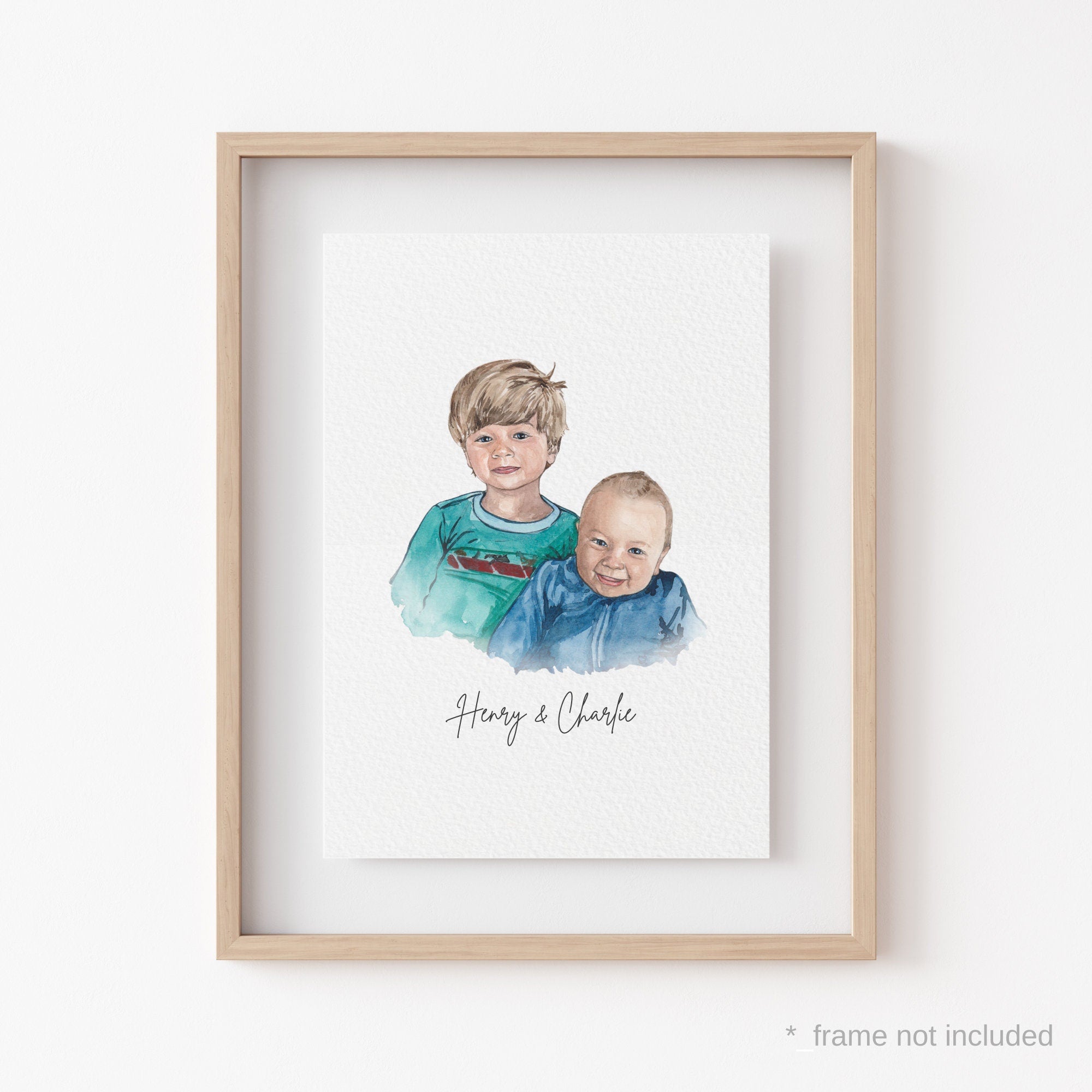 Custom Watercolor Painting Print, Family Portrait, Custom Portrait From Photo, Portraits From Photos, Personalized Gifts, Father
