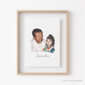 Custom Watercolor Painting Print, Family Portrait, Custom Portrait From Photo, Portraits From Photos, Personalized Gifts, Father