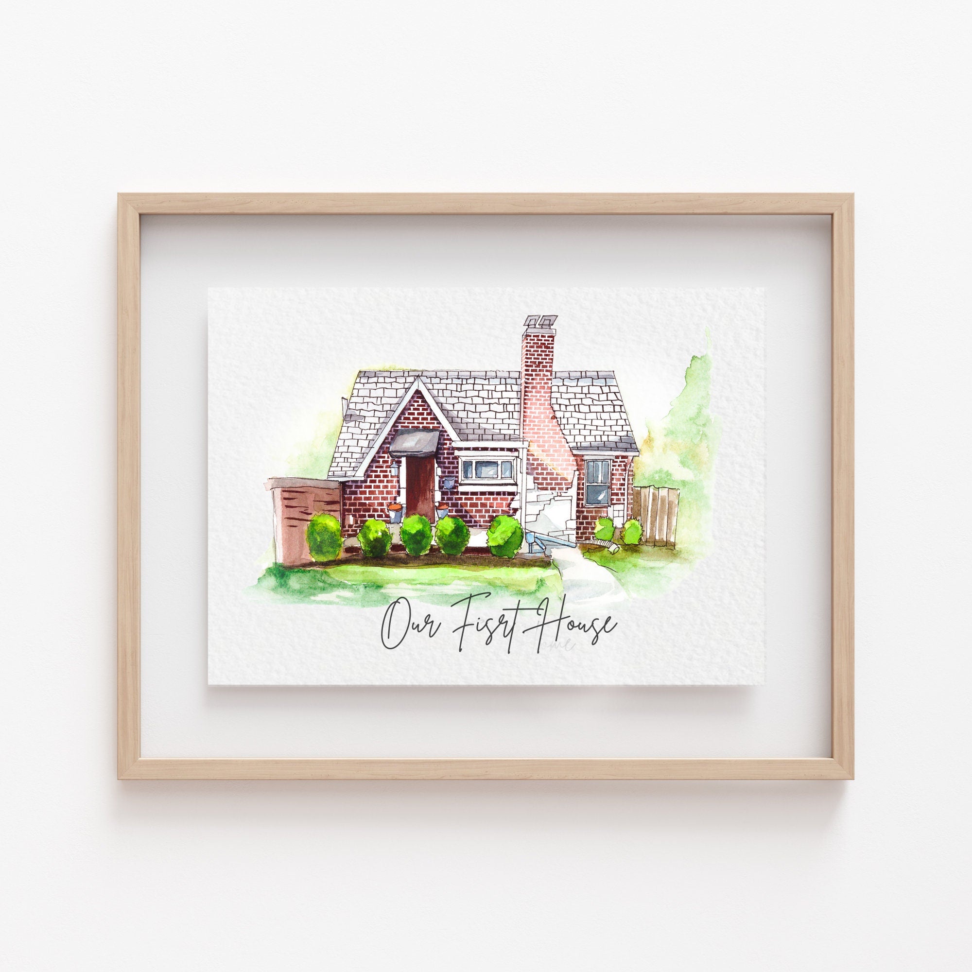 Custom Watercolor House Painting Print,House Painting From Photo,Housewarming gift, Realtor Closing Gift,First Home Gift