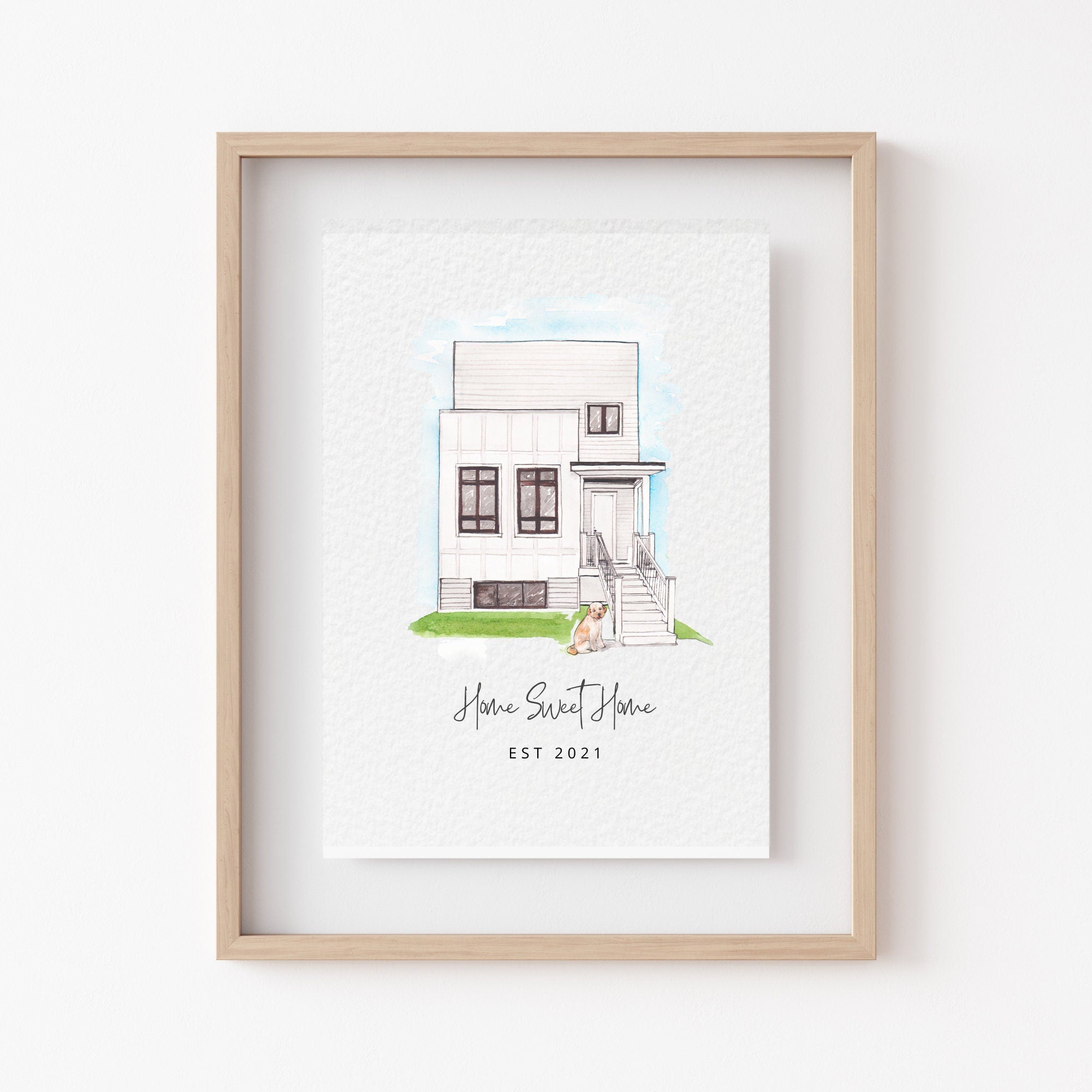 Custom Watercolor House Painting Print,House Painting From Photo,Housewarming gift, Realtor Closing Gift,First Home Gift