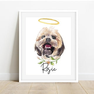 Personalized Pet Memorial Watercolor Portrait  Hand-Drawn Painting from  Your Photo – Riverry